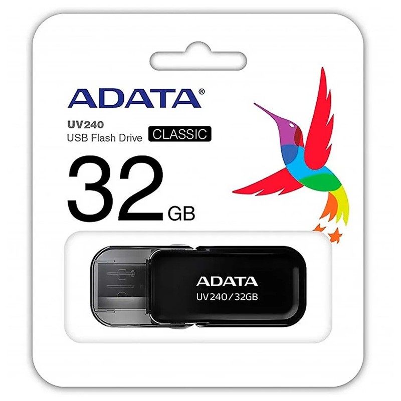 FLASH MEMORY ADATA 32GB UV240 USB 2.0 NEGRO