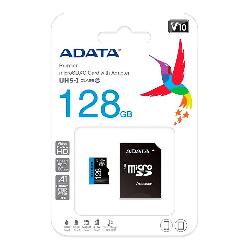 MICRO-SDHC ADATA 128GB WITH ADAPTER UHS-I CLASS 10